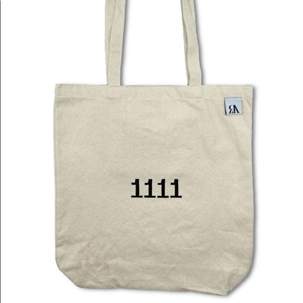 1111 embroidered angel number tote bag